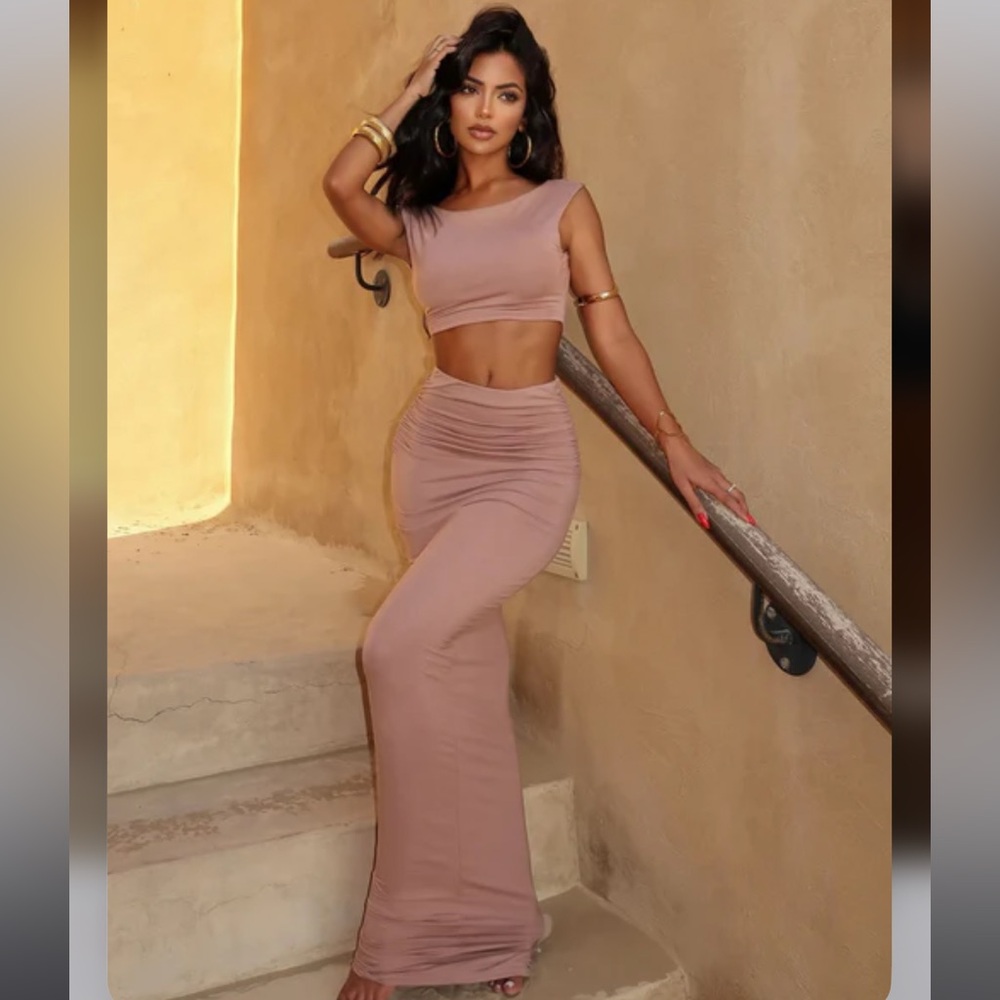 Fashion Nova Butter Snatch Skirt Set